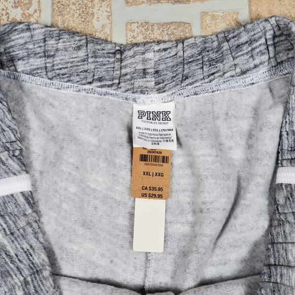 NEW Victoria's Secret Pink Lounge Shorts XXL Gray White Letters - Picture 3 of 5